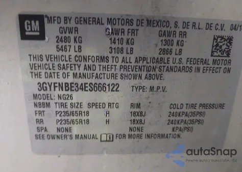 2014 Cadillac Srx Luxury Collection из США, поврежденный, VIN 3GYFNBE34ES666122